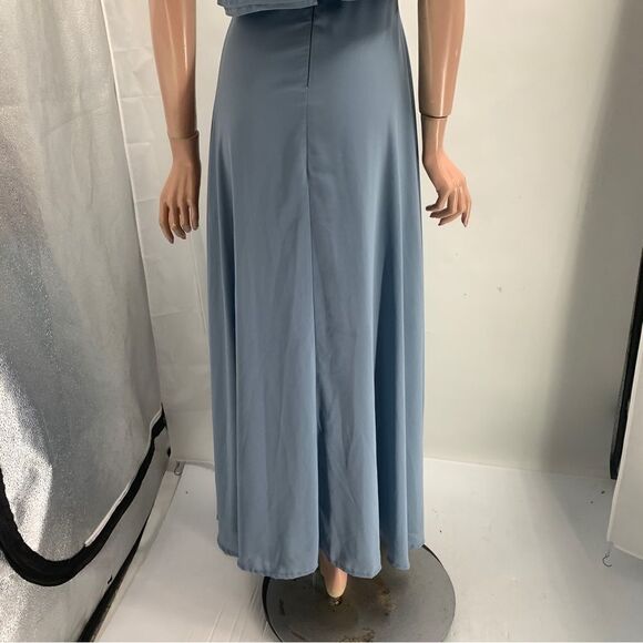 Lulu’s SIZE XS Powder Blue Sleeveless nw/Open Back Detail andDefined Waist Gown - Picture 6 of 10
